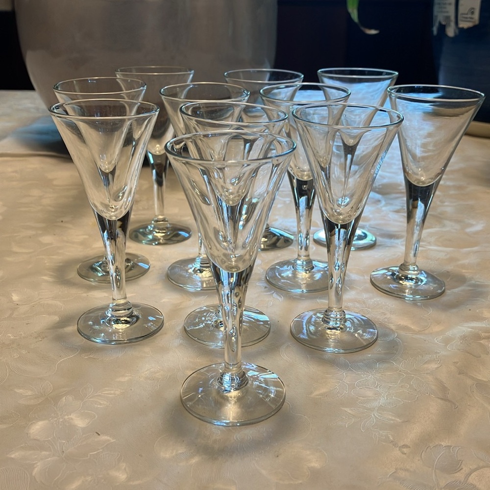 Elegant Stemmed Port Glasses- set of 11